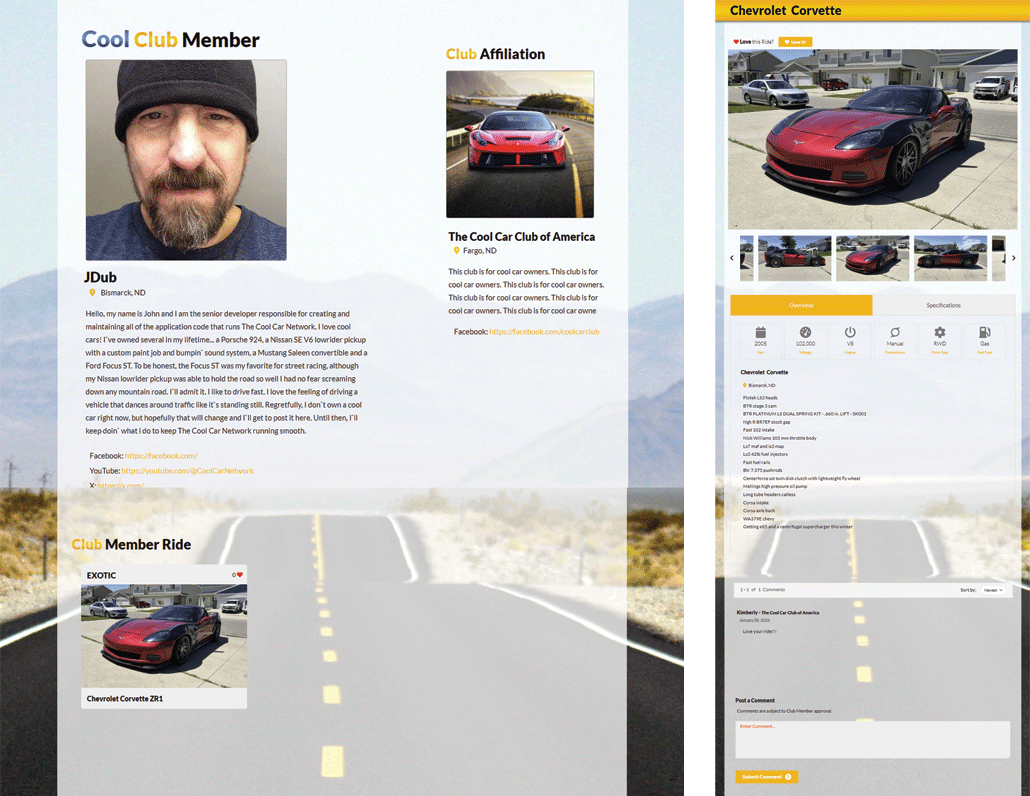 sample club member profile